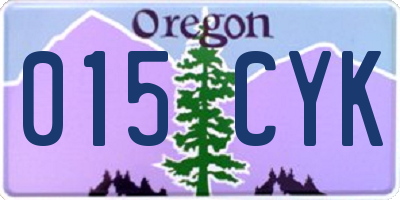OR license plate 015CYK