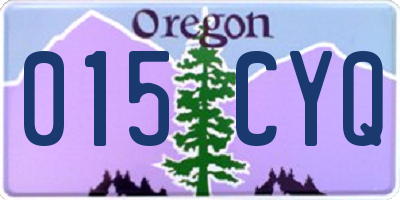 OR license plate 015CYQ