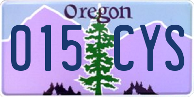 OR license plate 015CYS