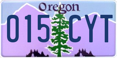 OR license plate 015CYT