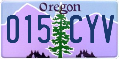 OR license plate 015CYV