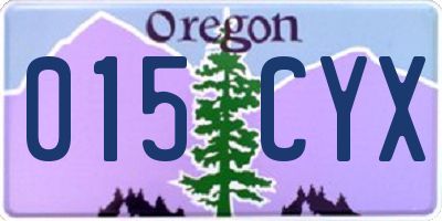OR license plate 015CYX