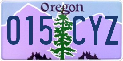 OR license plate 015CYZ