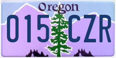 OR license plate 015CZR