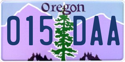 OR license plate 015DAA