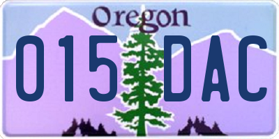 OR license plate 015DAC