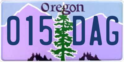 OR license plate 015DAG