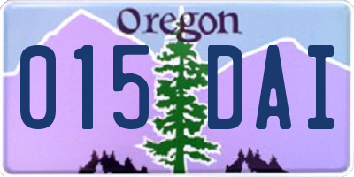 OR license plate 015DAI
