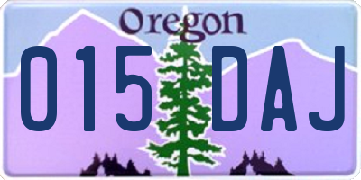 OR license plate 015DAJ