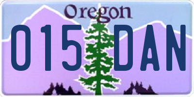 OR license plate 015DAN