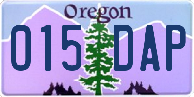 OR license plate 015DAP