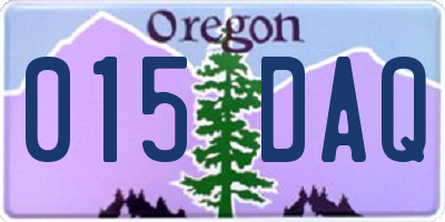 OR license plate 015DAQ