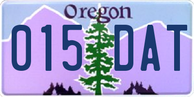 OR license plate 015DAT