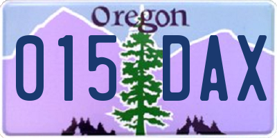 OR license plate 015DAX