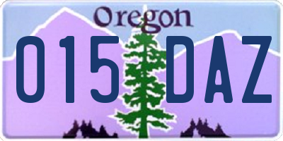 OR license plate 015DAZ