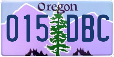 OR license plate 015DBC