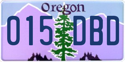 OR license plate 015DBD