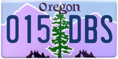 OR license plate 015DBS