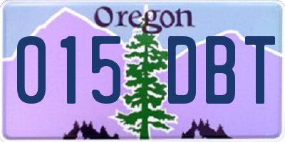 OR license plate 015DBT