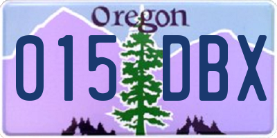 OR license plate 015DBX