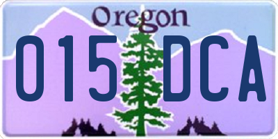 OR license plate 015DCA