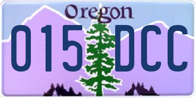 OR license plate 015DCC