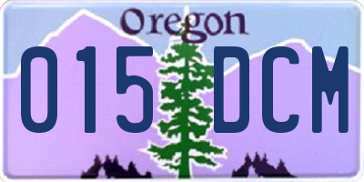 OR license plate 015DCM