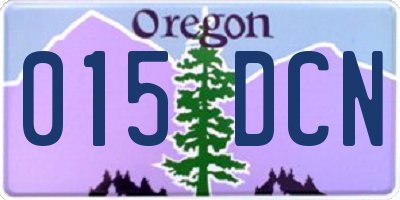 OR license plate 015DCN