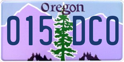 OR license plate 015DCO