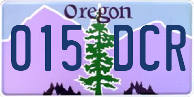OR license plate 015DCR