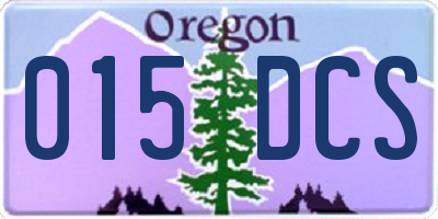 OR license plate 015DCS