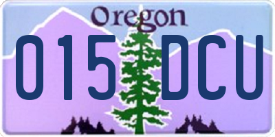 OR license plate 015DCU