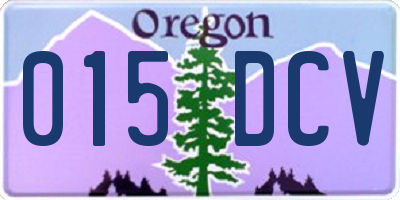 OR license plate 015DCV
