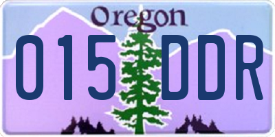 OR license plate 015DDR