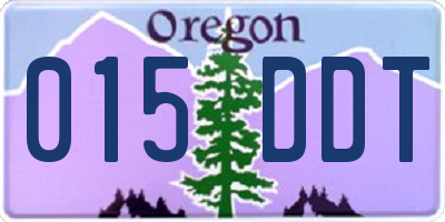 OR license plate 015DDT