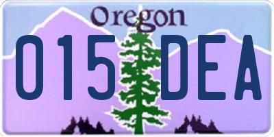 OR license plate 015DEA