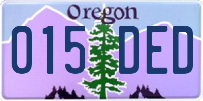 OR license plate 015DED