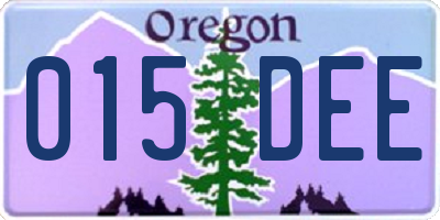 OR license plate 015DEE