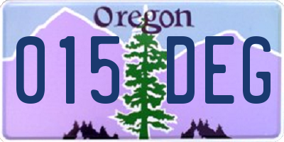 OR license plate 015DEG