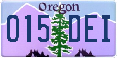 OR license plate 015DEI