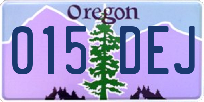 OR license plate 015DEJ