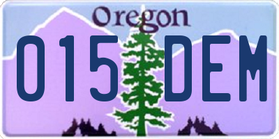 OR license plate 015DEM