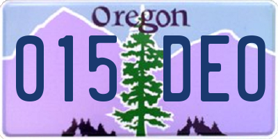 OR license plate 015DEO