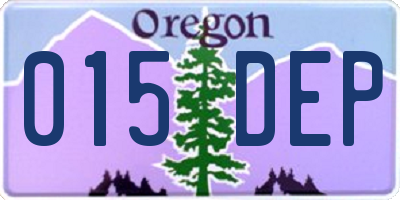 OR license plate 015DEP