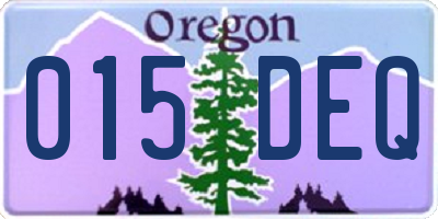 OR license plate 015DEQ