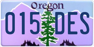 OR license plate 015DES