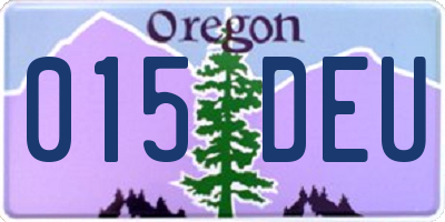 OR license plate 015DEU