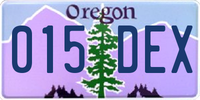OR license plate 015DEX