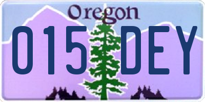 OR license plate 015DEY