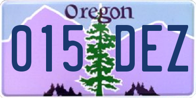 OR license plate 015DEZ